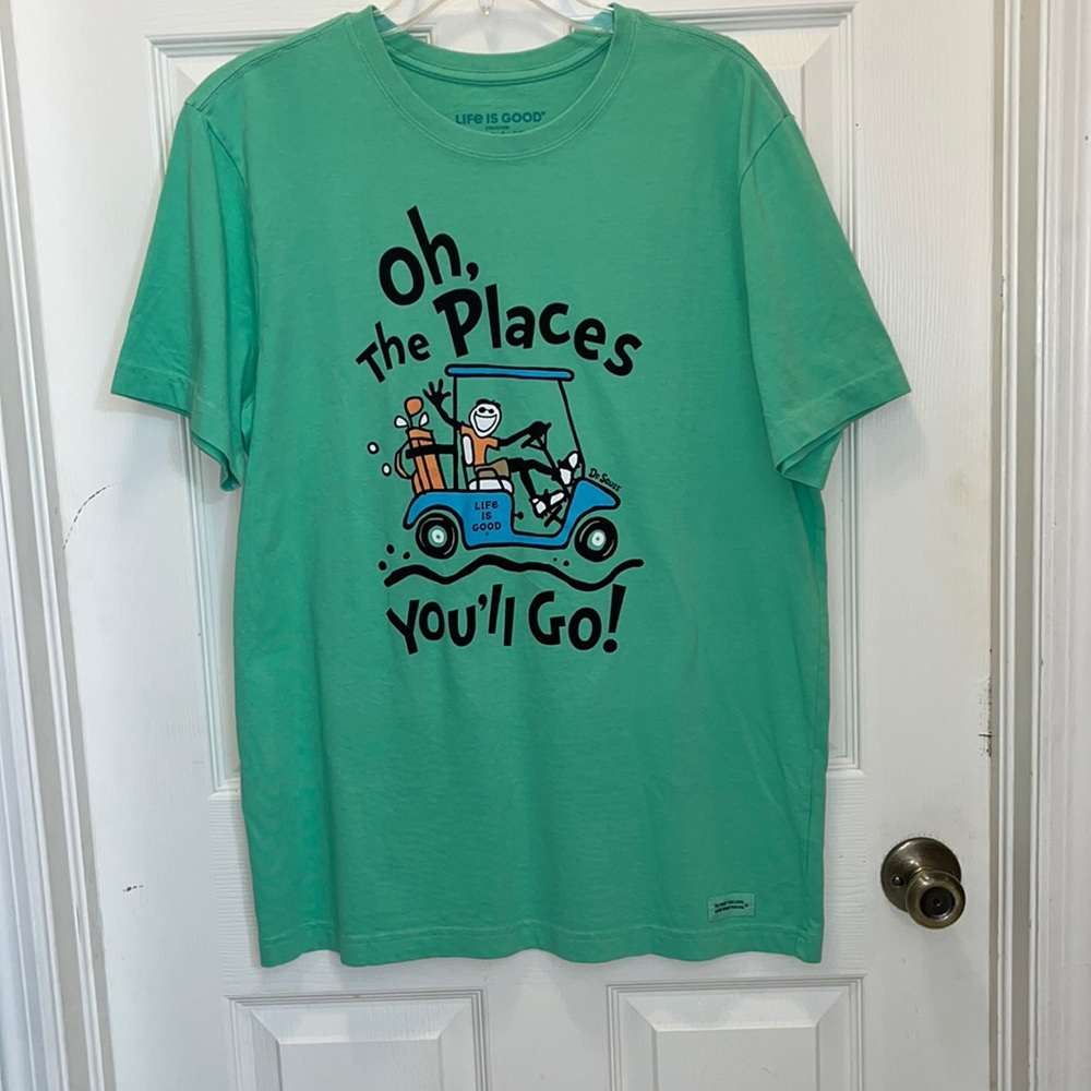 Golf cart Life is Good mens tee